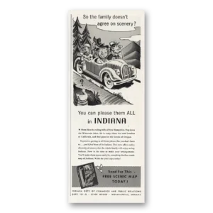 1948 Indiana Print Ad | Agree On Scenery