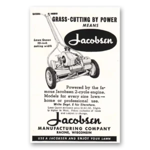 1948 Jacobsen Mowers Print Ad | Lawn Queen