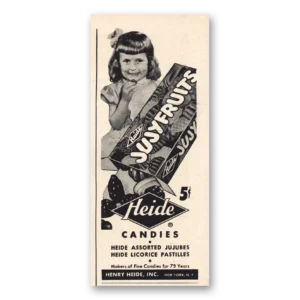 1948 Jujy Fruits Candy Print Ad | Jujy Fruits Candy Assorted Jujubes