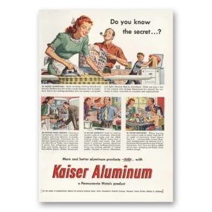 1948 Kaiser Aluminum Print Ad | Easier Laundering
