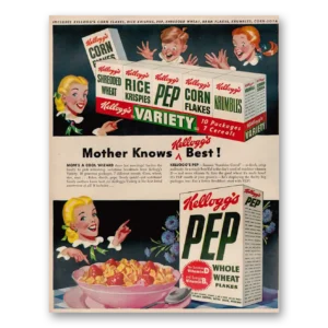 1948 Kelloggs Cereals Print Ad | Mothers Knows