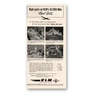 1948 KLM Royal Dutch Airlines Print Ad | High Spots