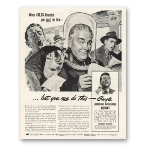 1948 Listerine Print Ad | Colds Threaten