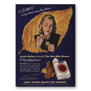 1948 Lucky Strike Cigarettes Print Ad | Man Who Knows