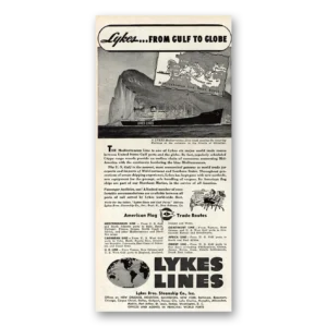 1948 Lykes Lines Print Ad | Gulf To Globe