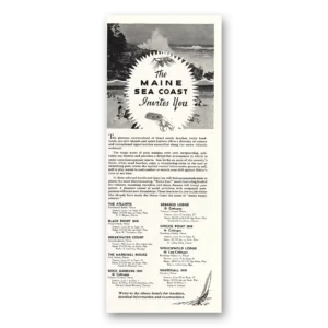 1948 Maine Print Ad | Sea Coast Invites You