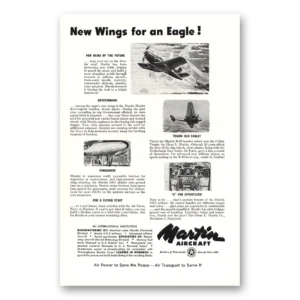 1948 Martin Aircraft Print Ad | New Wings