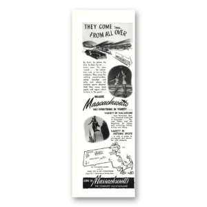 1948 Massachusetts Print Ad | They Come From All Over
