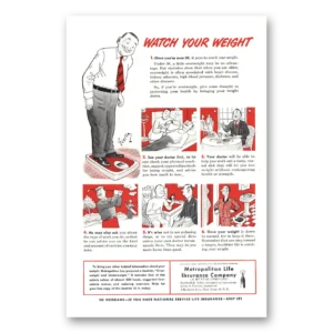 1948 Metropolitan Life Insurance Print Ad | Your Weight