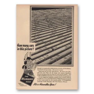 1948 Milwaukee Road Print Ad | How Many Cars In Picture