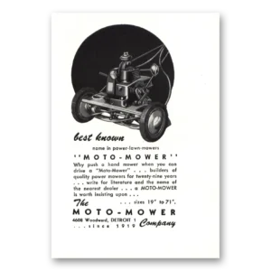 1948 Moto Mower Print Ad | Power Lawn Mower