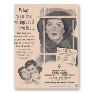 1948 Mourning Becomes Electra Movie Promo Print Ad | Rosalind Russell