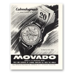 1948 Movado Watch Print Ad | Calendograph 20