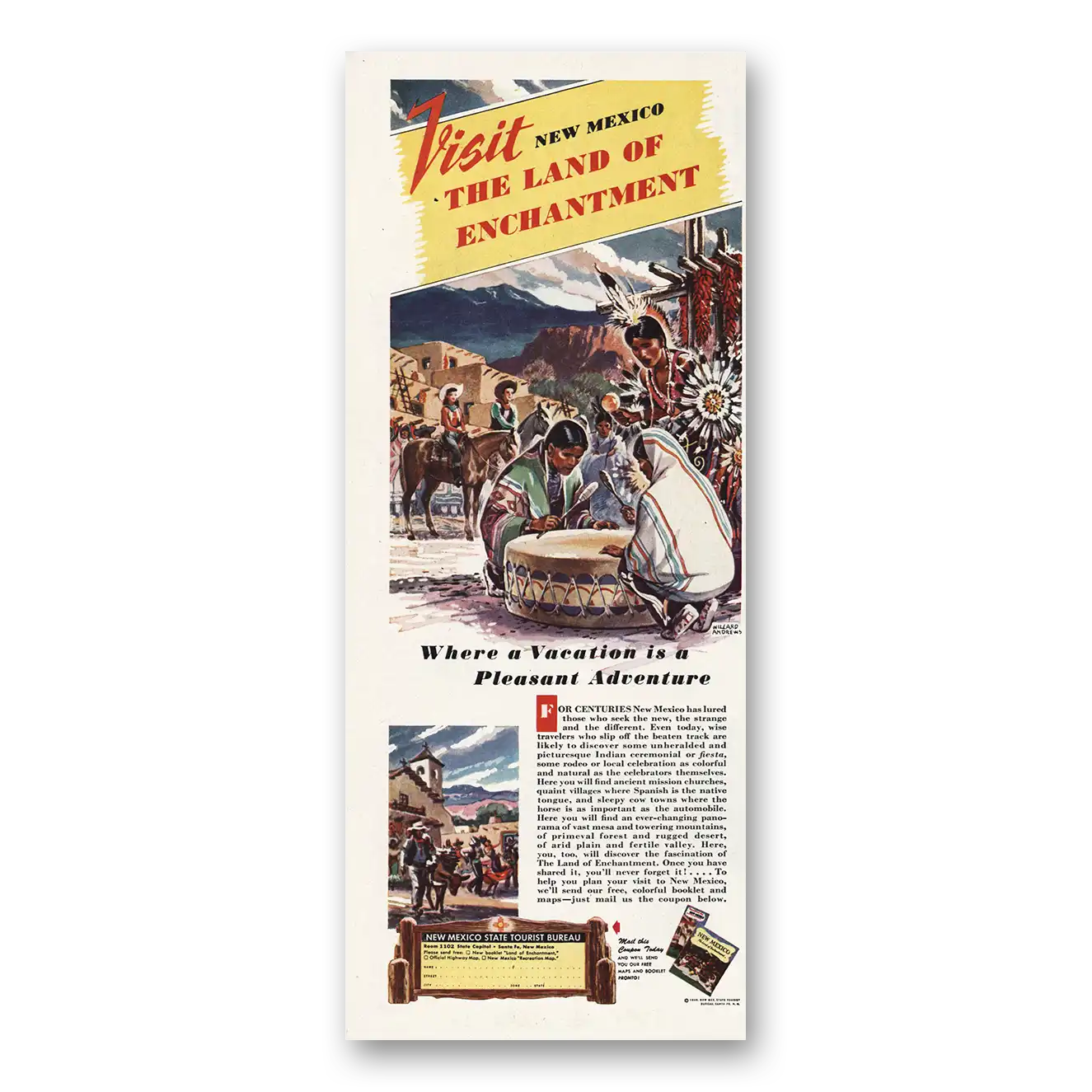 1948 New Mexico Print Ad | Pleasant Adventure
