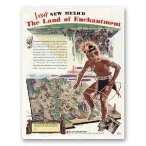 1948 New Mexico Print Ad | Spanish Conquistadores