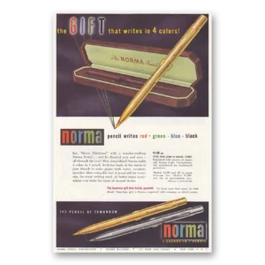 1948 Norma Pencil Print Ad | Red Green Blue