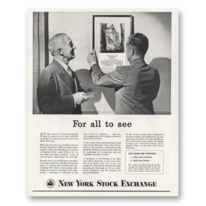 1948 New York Stock Exchange Print Ad | For All