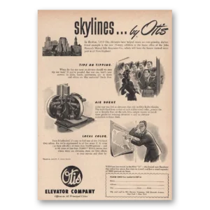 1948 Otis Elevator Print Ad | Skylines Boston