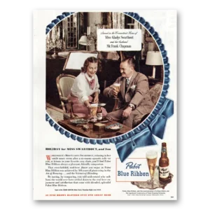 1948 Pabst Blue Ribbon Beer Print Ad | Miss Gladys Swarthout