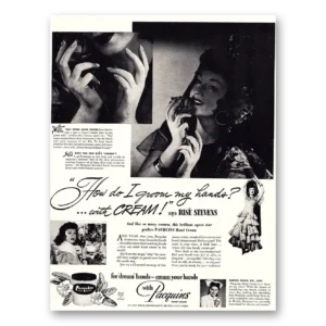 1948 Pacquins Hand Cream Print Ad | Rise Stevens