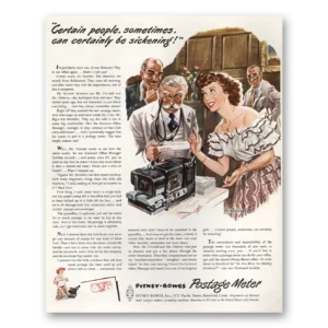 1948 Pitney Bowes Postage Meter Print Ad | Certain People