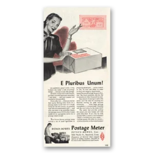 1948 Pitney Bowes Postage Meter Print Ad | E Pluribus Unum