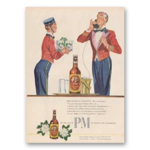 1948 PM Whiskey Print Ad | Pleasant Moments