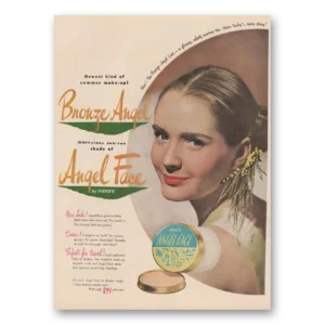 1948 Angel Face Cosmetics Print Ad | Summer Makeup