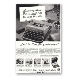 1948 Remington Typewriter Print Ad | Graduation