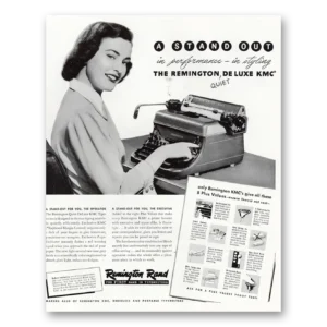 1948 Remington Typewriter Print Ad | Deluxe Kmc