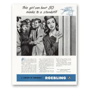 1948 Roebling Print Ad | 50 Monks