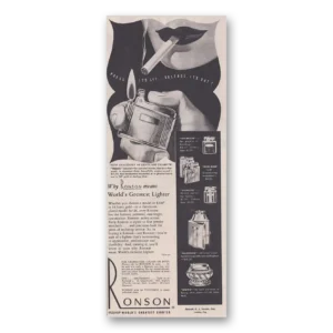 1948 Ronson Lighters Print Ad | Press