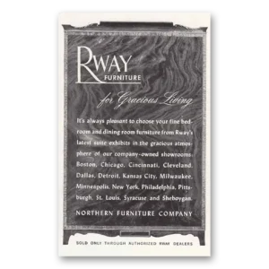 1948 Rway Northern Furniture Print Ad | Always Pleasant