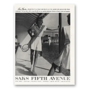 1948 Saks Fifth Avenue Print Ad | Alice Marble
