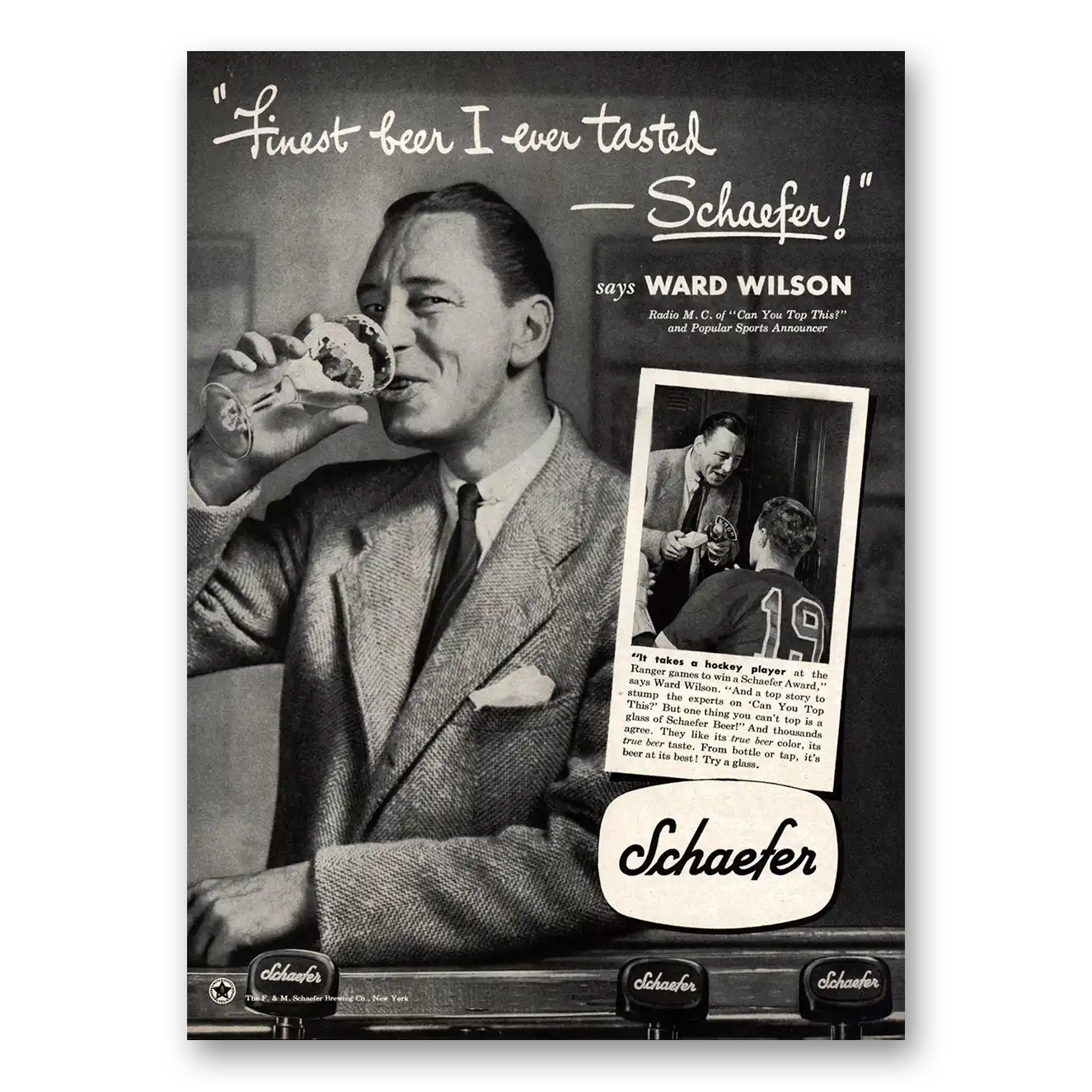 1948 Schaefer Beer Print Ad | Ward Wilson