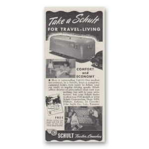 1948 Schult Trailer Coaches Print Ad | Take Schult