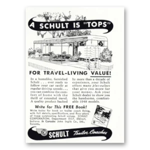 1948 Schult Trailer Coaches Print Ad | Tops