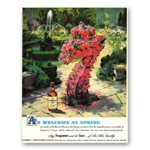 1948 Seagrams 7 Crown Whiskey Print Ad | Welcome Spring