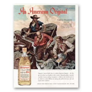 1948 Seagrams Ancient Bottle Gin Print Ad | American Original