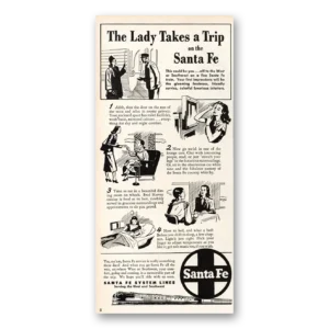 1948 Santa Fe Railway Print Ad | Lady Trip