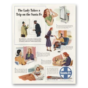 1948 Santa Fe Railway Print Ad | Lady Trip