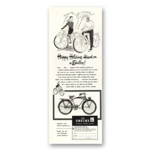 1948 Shelby Bicycle Print Ad | Happy Holidays