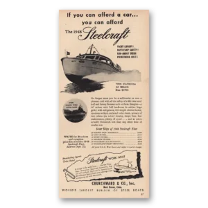 1948 Steelcraft Work Boat Print Ad | If You Can Afford Car