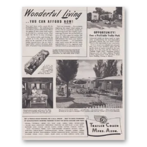 1948 Trailer Coach Manufacturers Print Ad | Wonderful Living