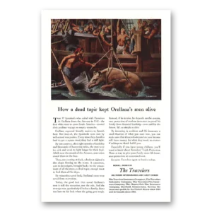 1948 Travelers Insurance Print Ad | Dead Tapir