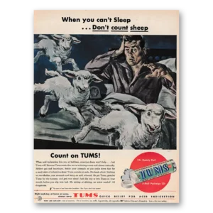 1948 Tums Print Ad | Count Sheep