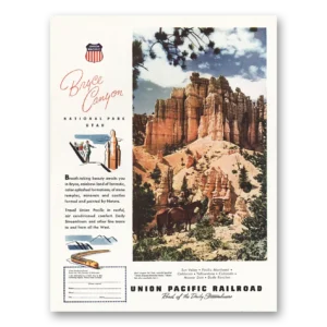 1948 Union Pacific Railroad Print Ad | Bryce Canyon