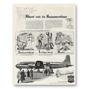 1948 United Airlines Print Ad | Summertime