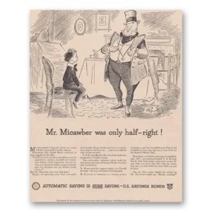 1948 United States Savings Bonds Print Ad | Mr Micawber