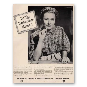 1948 United States Savings Bonds Print Ad | Remember Mama